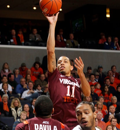 Erick Green is the only Hokie in double-figures, scoring 15 points -- including the go-ahead free throws late. (AP)