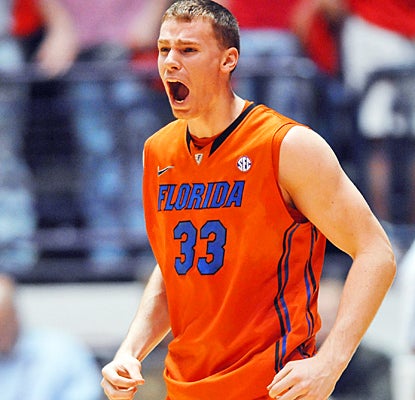 Erik Murphy celebrates after the Gators hold off the Rebels for their fourth straight win. (AP)