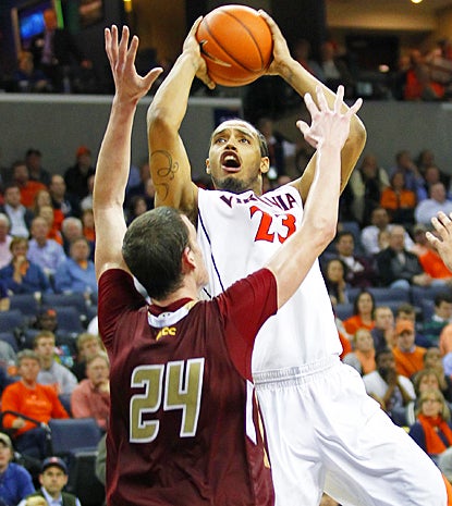 Mike Scott towers over Boston College with 18 points to lead No. 19 Virginia to victory. (US Presswire)