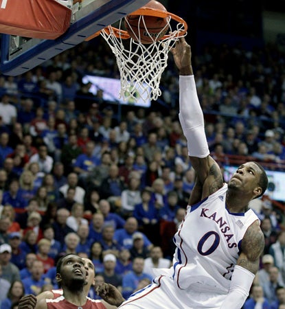 Kansas' Thomas Robinson keeps looking more and more like the player of the year, adding a 20-point, 17-board perfomance. (AP)