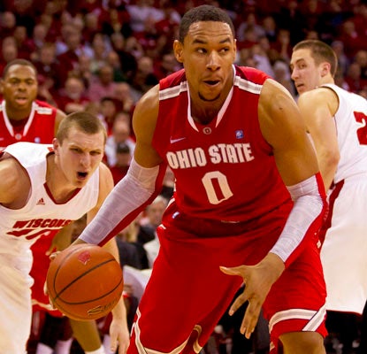 Jared Sullinger scores the Buckeyes' first nine points and ends up with 24 in a big road win for Ohio State.  (US Presswire)