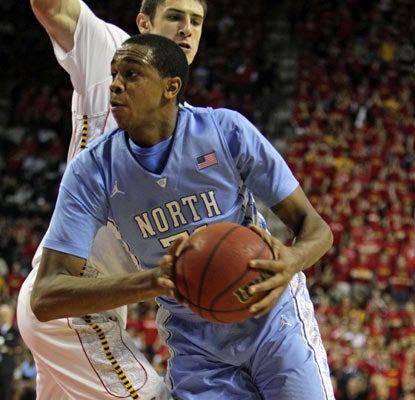 John Henson takes over in the paint, recording 17 points and 12 rebounds for the fifth-ranked Tar Heels.  (US Presswire)
