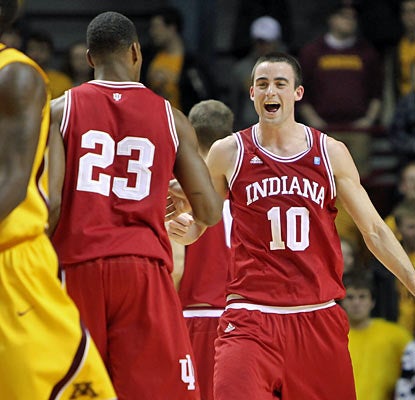 Will Sheehey and the Hoosiers make easy work of the Gophers for their 22nd win on the season. (US Presswire)