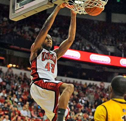 Mike Moser has 22 points and 14 rebounds to lead No. 20 UNLV a win in the Mountain West tournament.  (US Presswire)