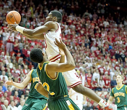 Indiana guard Remy Abell provides 14 points and five rebounds off the bench in 17 minutes of action. (Getty Images)