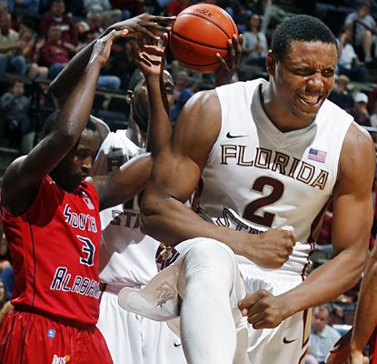 Terrance Shannon (9 points) and the Noles outmuscle the Bulls and come away with a 25-point victory. (AP)