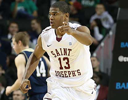 Ronald Roberts Jr. scores 21 points with 16 boards to lead St. Joe's to an upset over Notre Dame. (US Presswire)