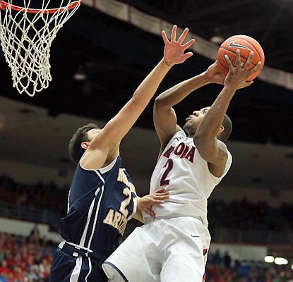 Mark Lyons scores a game-high 18 points to help the Wildcats claw out a big win over the Lumberjacks. (Getty Images)