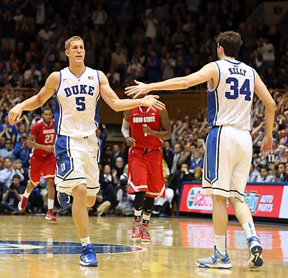 Mason Plumlee helps fuel the Blue Devils past the Buckeyes with a 21-point, 17-rebound performance. (Getty Images)