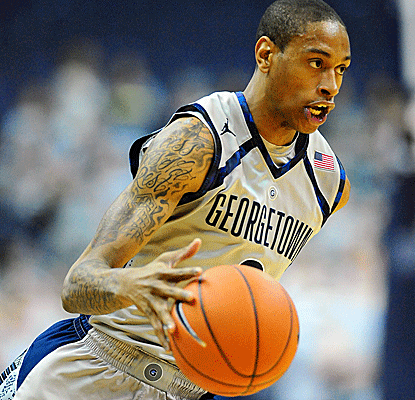Georgetown forward Greg Whittington is one of three Hoyas to score eight points as offense is hard to come by.  (US Presswire)