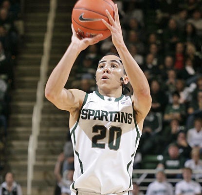 Travis Trice provides 12 points and five assists off the bench for the 19th-ranked Spartans. (AP)