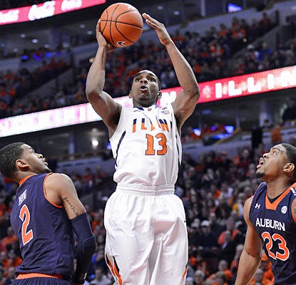 Tracy Abrams helps Illinois avoid an upset to Auburn with his career-high, 27-point effort. (US Presswire)