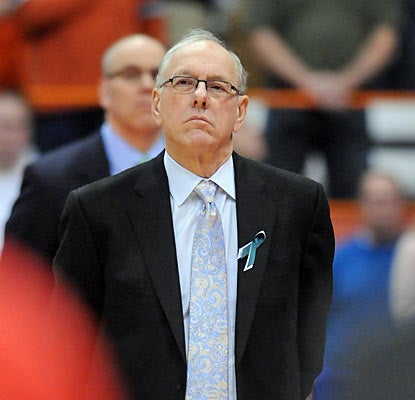 Jim Boeheim watches on as the Orange (13-1) roll out their 33rd consecutive win at home. (US Presswire)