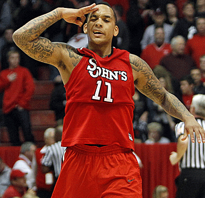 DeAngelo Harrison is fired up after St. John's picks up its first Big East win in an upset of Cincy.  (US Presswire)