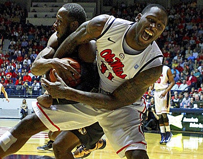 Mississippi's Murphy Holloway scores a game-high 22 points, repeatedly getting his 240-pound body into good position. (US Presswire)