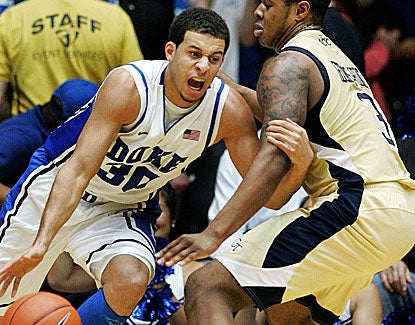 Duke's Seth Curry scores 24 points and ends a 5-minute field goal drought by swishing a deep 3-pointer. (US Presswire)