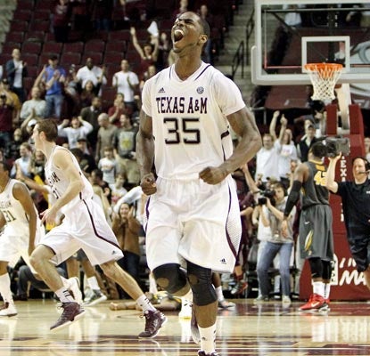 Texas A&M's Ray Turner is pumped following the Aggies' hard-fought victory over No. 21 Missouri.  (US Presswire)