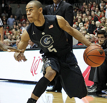 Markel Stokes eyes the rim during Georgetown's victory over Cincy, the Hoyas' seventh straight Big East win.  (US Presswire)