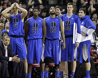 Duke drops the ball in College Park despite being able to tie the game with 16.7 seconds left in the second half. (AP)