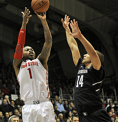 Deshaun Thomas pulls up for a jumper during Ohio State's tight victory over Northwestern. (USATSI) 