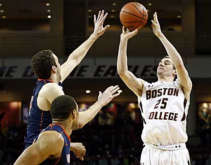 Boston College's Joe Rahon drains a game-winning 3-pointer with 8.2 seconds to play to lift BC past Virginia. (USATSI)