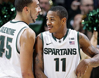 Keith Appling (11) scores 14 of his 19 points in the second half of Michigan State's win over Wisconsin. (AP)