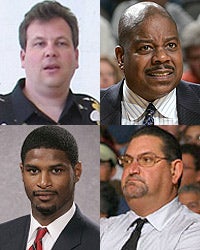 Clockwise: Mike Miller, Wayne Morgan, Jeff Ruland, Anthony Davis. 