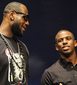 LeBron James opted not to speak at the Team USA scrimmage, unlike his friend Chris Paul. (AP)
