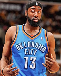 The Thunder need James Harden to tighten his defense and hit some 3s. (Getty Images)