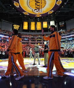 The Lakers walk into the season as the reigning champs, receiving their rings Tuesday. (Getty Images)