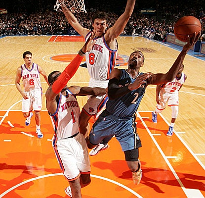 The Knicks hold John Wall to 13 points in the No. 1 pick's debut at Madison Square Garden. (Getty Images)