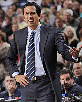 Erik Spoelstra likely isn't the problem in Miami, but he might not be able to survive the turmoil. (Getty Images)