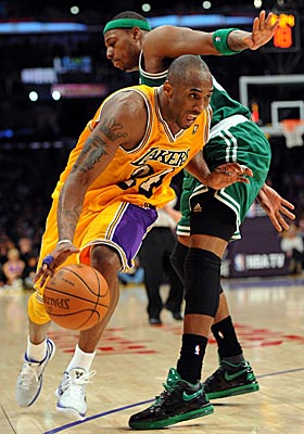 The Lakers revert to a Kobe Bryant-only offense against the Celtics. (US Presswire)