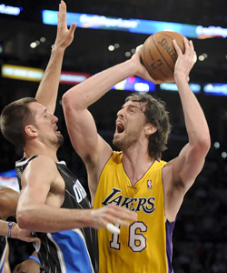 Even with Kobe Bryant at less than 100 percent, Pau Gasol and the Lakers still beat some of the league's best teams. (AP)