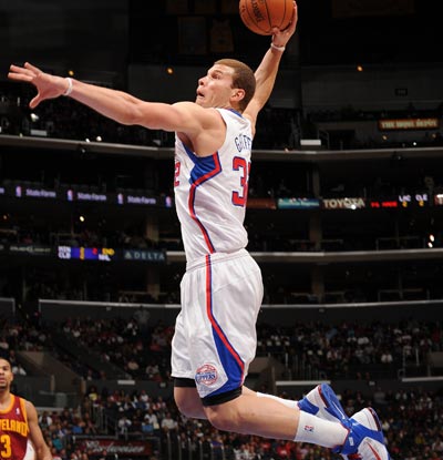 Blake Griffin complements his 30-point performance against the Cavs with eight rebounds and eight assists.  (Getty Images)