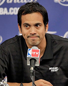 Consider Erik Spoelstra skeptical: 'That's not even a big enough sample.' (AP)