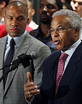 Derek Fisher and Billy Hunter can make concessions in revenue sharing to gain leverage in later negotiations. (AP)
