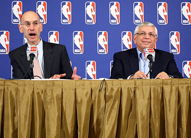 Commissioner David Stern often demurs in interviews, asking Adam Silver to respond instead. (Getty Images)