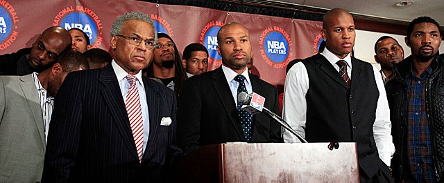 President Derek Fisher announces the NBPA rejects the 'final' offer owners made last week. (Getty Images)