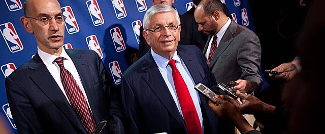 Adam Silver and David Stern worked the information front lines Sunday with a Twitter Q & A. (Getty Images)