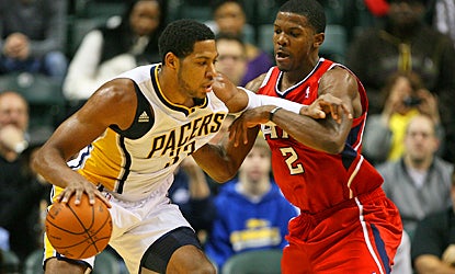 Danny Granger fights through Atlanta's defense for 24 points and five rebounds in the Pacers' win. (US Presswire)