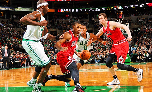 Derrick Rose and the Bulls are dribbling around the Celtics, who are slow out of the gate. (Getty Images)