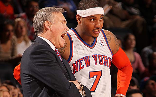 Mike D'Antoni wasn't a fan of giving up key role players for Carmelo Anthony. (Getty Images)