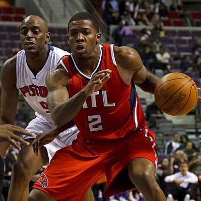 Joe Johnson explodes in the second half, scoring 28 of his 30 points, including a 3-pointer to force overtime.    (US Presswire)