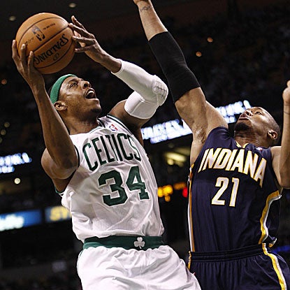 Paul Pierce continues to play well, sparking a big third-quarter run with 17 of his 28 points.  (Getty Images)