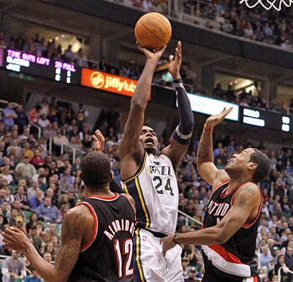 Paul Millsap gives Utah a major boost with his 19-point, 15-rebound performance against Portland. (AP)