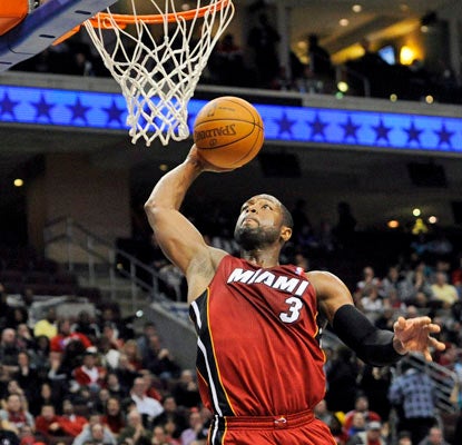 Dwyane Wade nets 26 points and the Heat win in Philly with a 15-0 run in the fourth quarter.  (Getty Images)