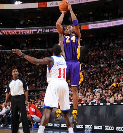 Despite the loss, Kobe Bryant is the story, scoring 28 points to move into No. 5 on the NBA's all-time scoring list. (Getty Images)