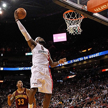 LeBron James scores 24 points in the Heat's 11th victory out of their last 13 games. (Getty Images)
