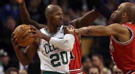 Ray Allen and the Celtics will try to keep the Bulls, winners of five straight, at bay. 